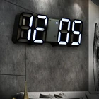 Большие светодиодные цифровые настенные часы 3D в современном дизайне, электронные светящиеся часы на стену с USB, Настольный будильник, настольные украшения для дома