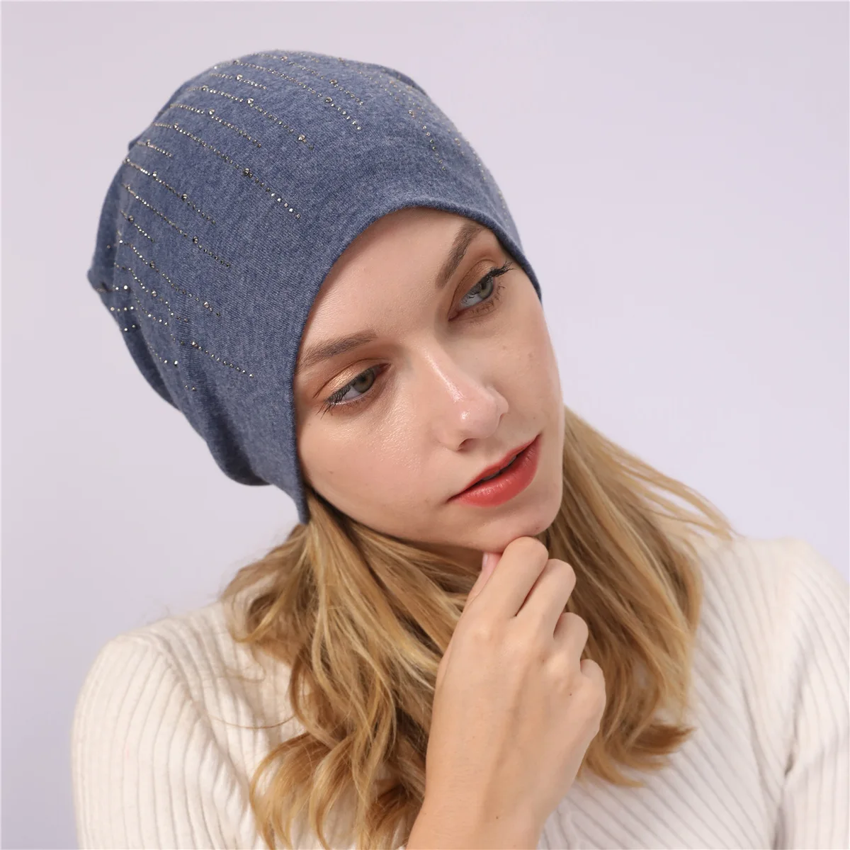 Стразы beanies turban головные уборы для женщин эластичные мягкие хлопковые шапки бини шапки Женская мода шапки сплошной цвет весна-осень шляпа