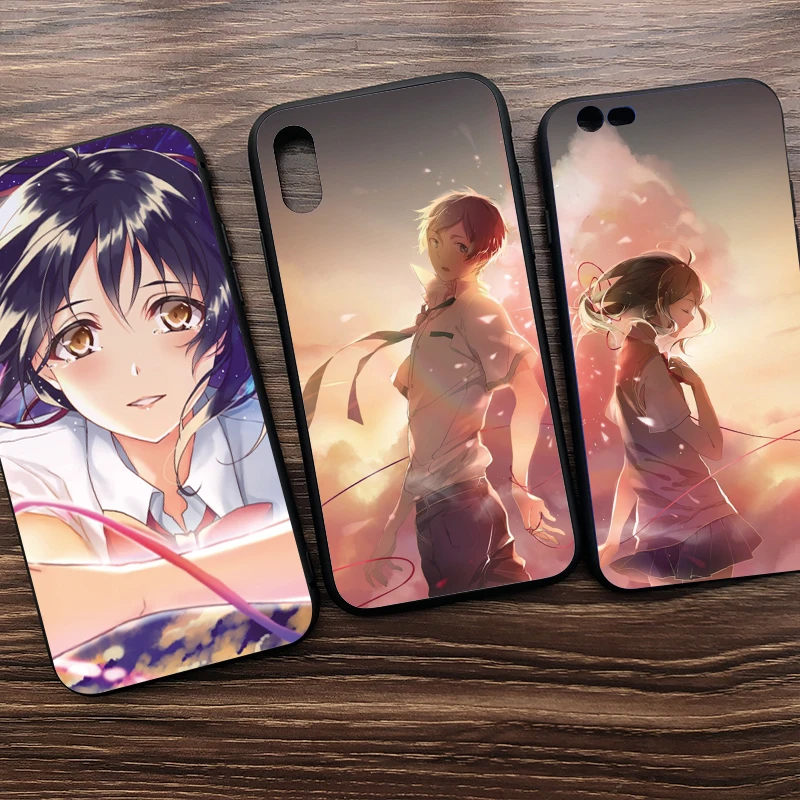 Аниме ваше имя мягкий чехол для телефона из ТПУ iPhone 11 Pro Max X XS XR 8 7 6 5 s Plus защитная