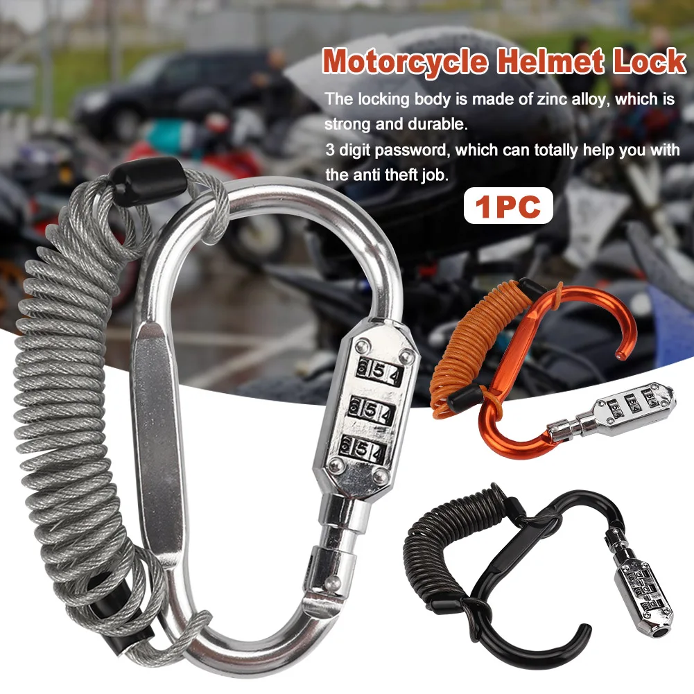 

3digits For Beach Bags Sports Gear Motorcycle Helmet Lock Zinc Alloy Anti Theft Universal Resettable Mountain Bike Portable