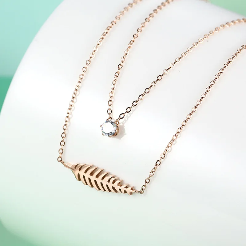 Женское Ожерелье-чокер из розового золота ожерелье нержавеющей стали с