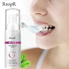 RtopR мусс для отбеливания зубов удаляет пятна Отбеливание зубов Гигиена полости рта Очищающая зубная паста отбеливание и пятна 60 мл