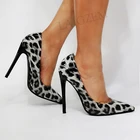 BERZIMERпикантные женские туфли-лодочки леопардовые туфли без шнуровки с острым носком на высоком каблуке-шпильке; Вечерние туфли; Женские Клубные туфли; Большие размеры 43, 44, 47