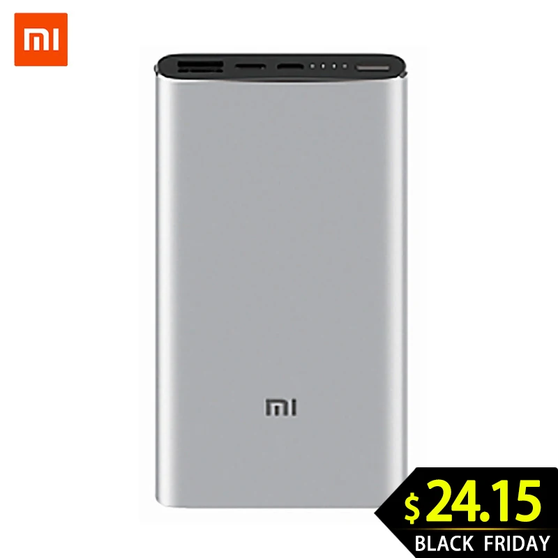 Mi Xiao mi power Bank, 10000 мА/ч, 3 внешних аккумулятора, QC3.0, зарядка, двойной USB выход, 18 Вт, быстрая зарядка, 10000 мА/ч, внешний аккумулятор для телефона
