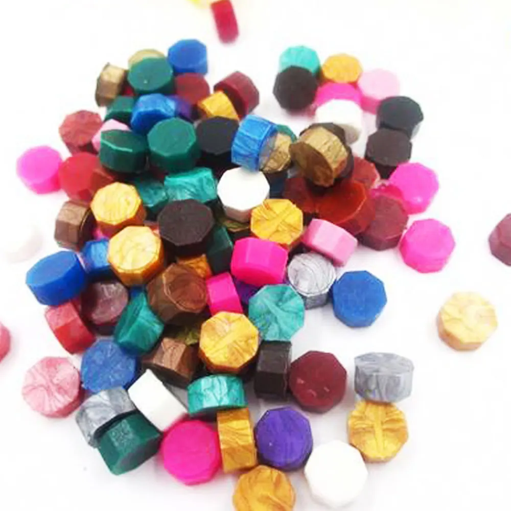 1 мешок запечатывания восьмиугольных восковых бусин гранулированный 8 мм в