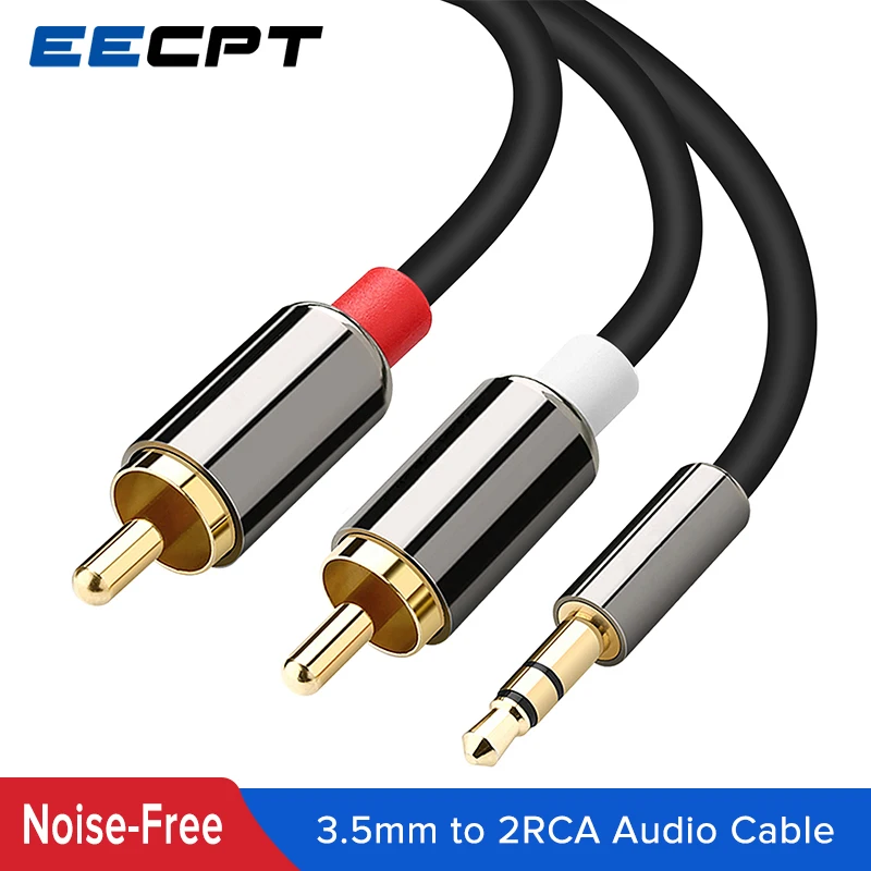Кабель EECPT RCA с 2 разъемами на 3 5 мм стандартный кабель Aux для усилителей динамиков