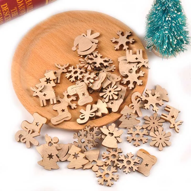 50 шт. деревянные подвески в виде снежинок|Поделки из дерева| |