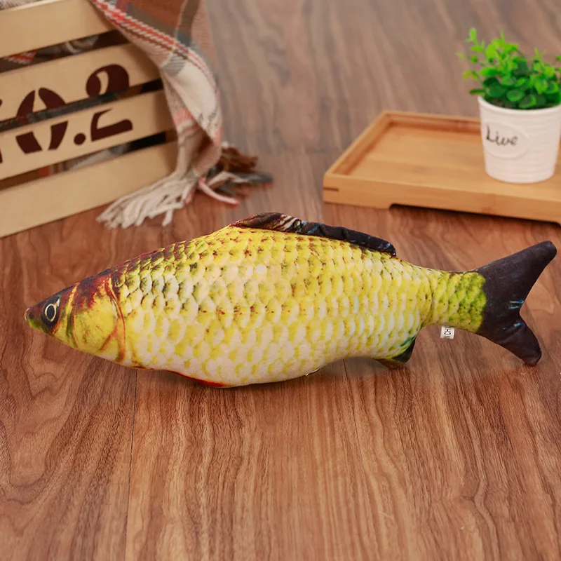 A Игрушки для кошек, карп, кои, рыба в форме PP, хлопок, забавные, плюшевые, для упражнений, скретч, Игрушки для маленьких кошек, домашних животных, игрушка, продукт, кошачья мята - Цвет: A
