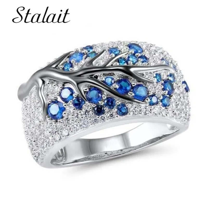 Творческий Дерево украшенные разноцветными кристаллами сливы кольцо филиал