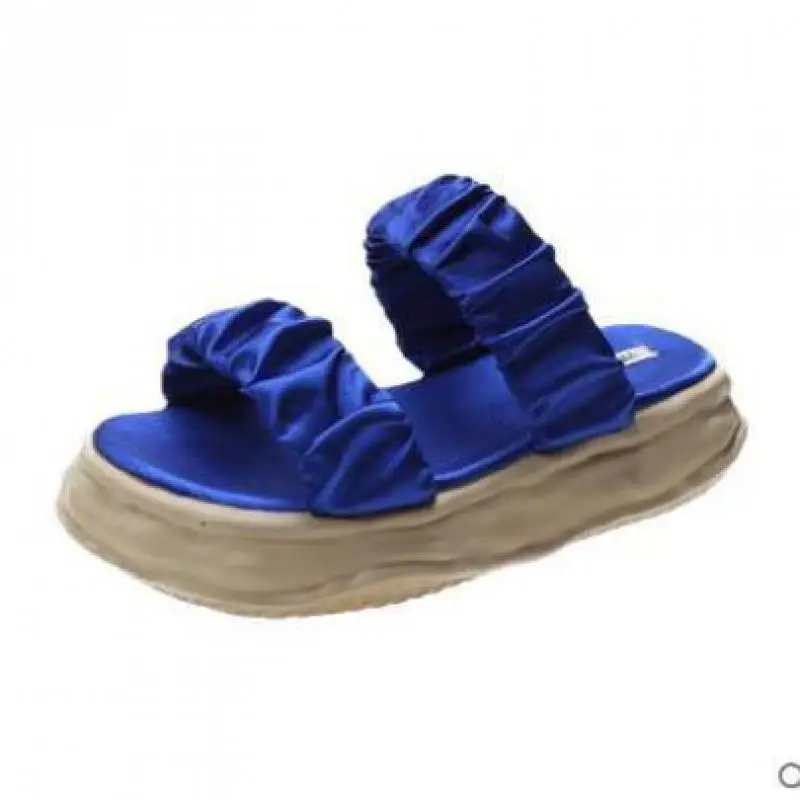 

Flat Platform Sandals And Slippers Female Tide 2021 Summer New Korean Candy Color Green Seaside Beach Shoes Slides Flip Flops