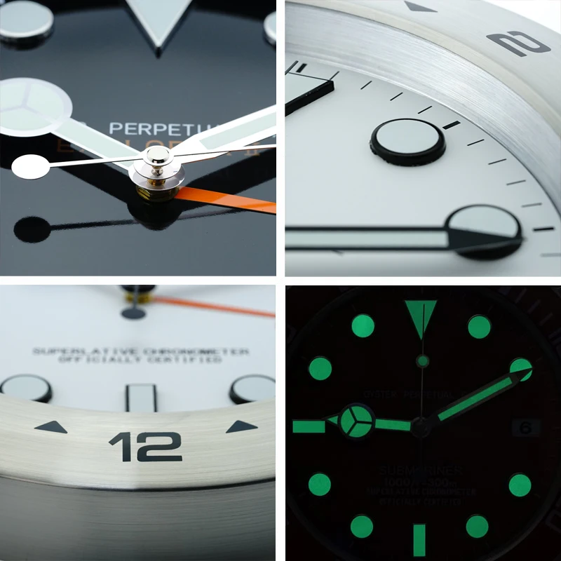 Светящийся Топ Дизайн качественные металлические часы форма настенные с тихим