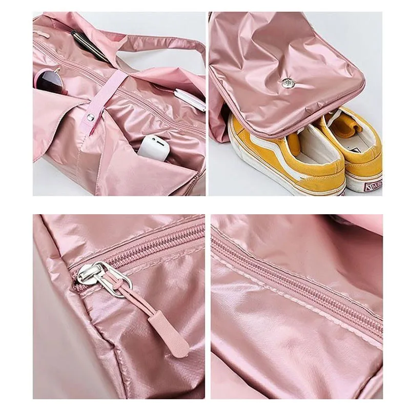 Женская Черная большая дорожная сумка розового цвета сумки на плечо женская для