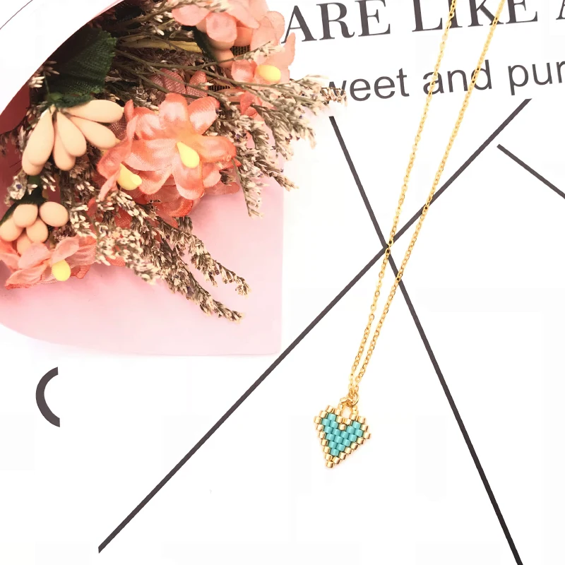 Ожерелье для женщин FAIRYWOO ожерелье в форме сердца милая подвеска с бусинами Миюки