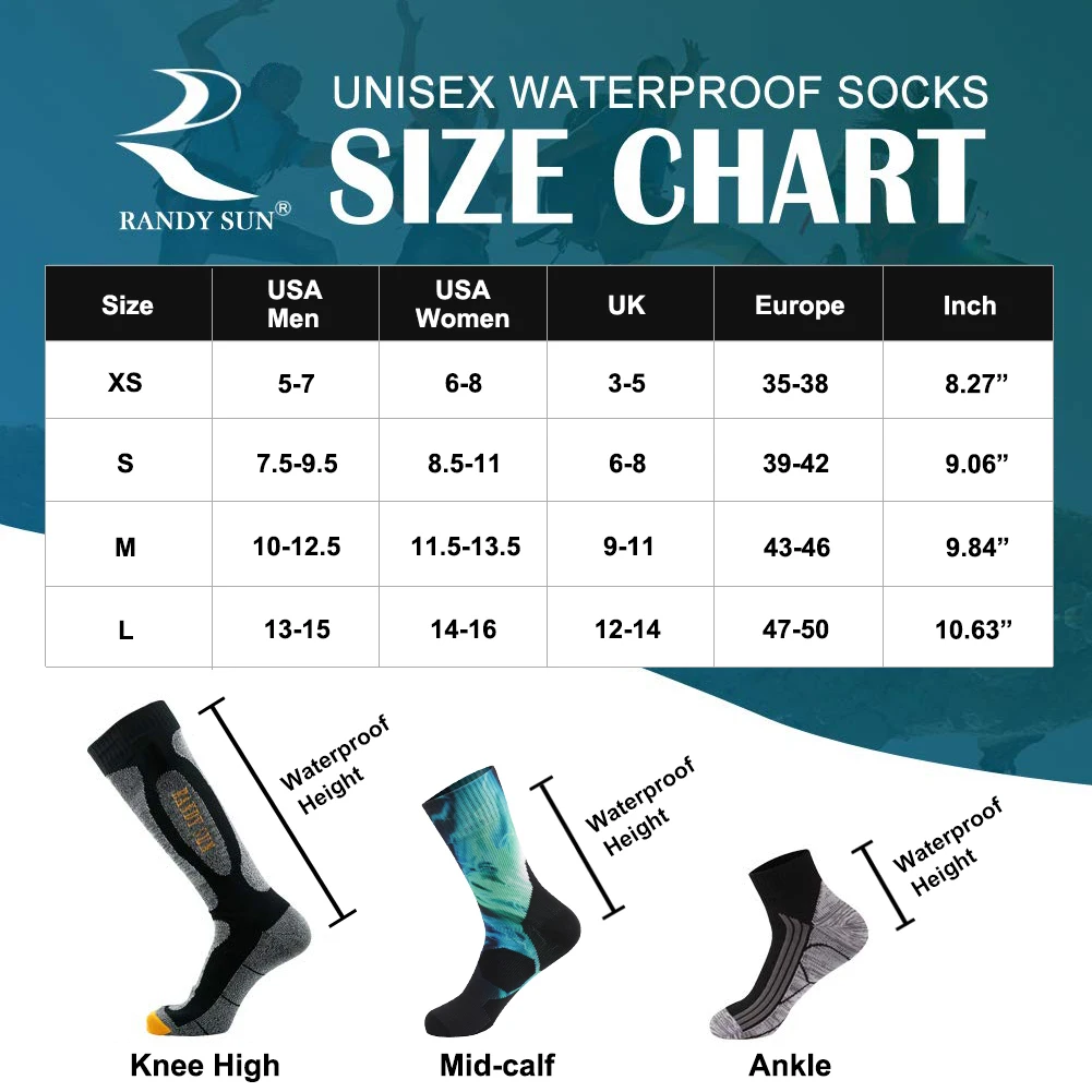 

Thin Summer Waterproof Highly Breathable Soft Socks Warm Season Outdoor Sports Warm Season Sweat Wicking Socks