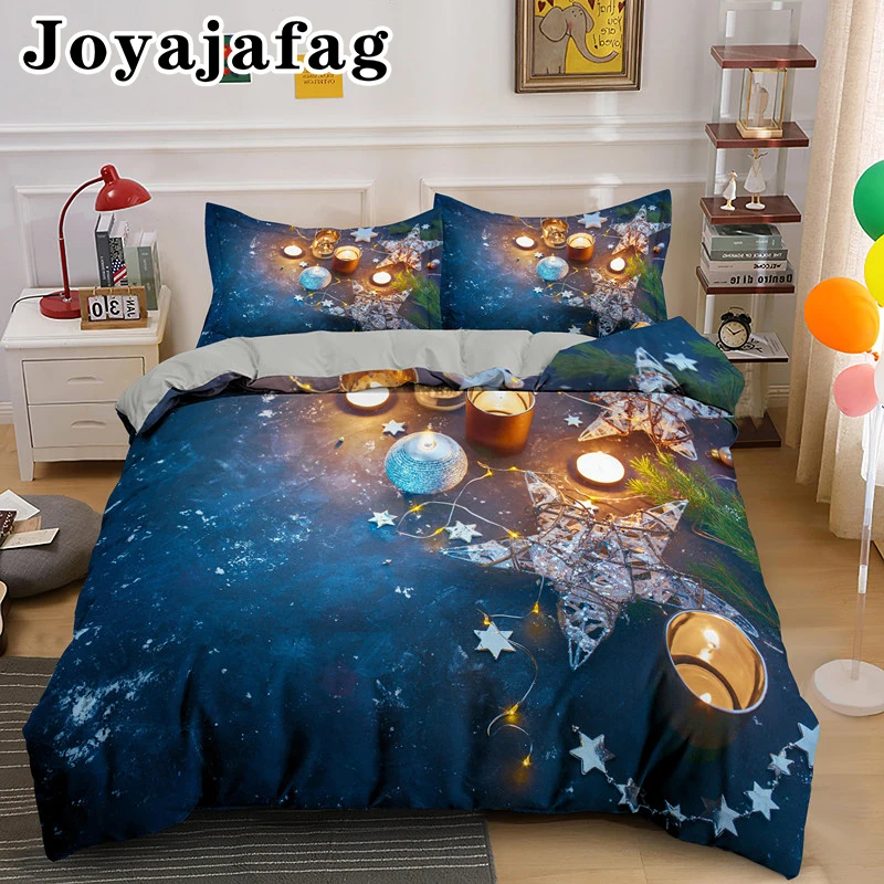 

Happy Holiday Bedding Set Christmas Duvet Cover With 1/2pcs Pillowcase For Kids Adults New Year Gifts
