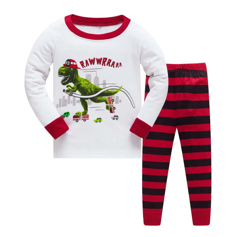 Baby Clothing Sets With Dinosaur Print Fall Spring Boys Girls Pyjamas Cotton Kids Clothes for 3-8T Children Sleepwear Hot Suits |