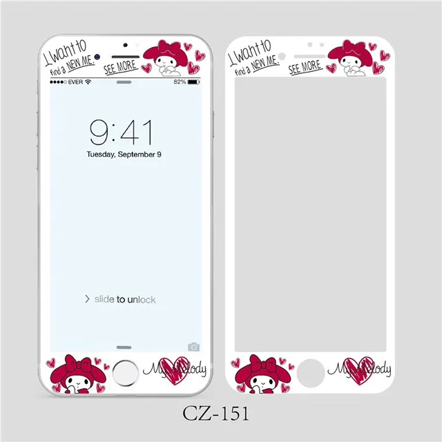 Две oroll Melody Две звезды pompomparin протектор экрана для iPhone 6 6S 7 8 plus защитная пленка из закаленного стекла - Цвет: 5