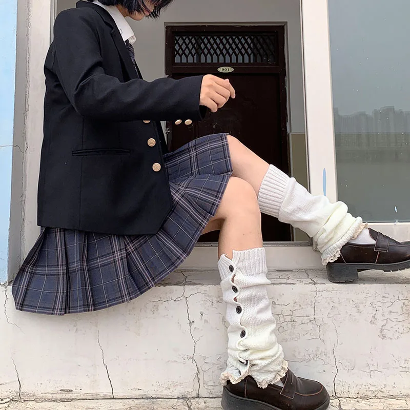 

Japanese Lolita Sweet Girl Leg Warmers Wool Ball Knitted Foot Cover Women Autumn Winter Slouch Socks Foot warming cover