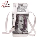 Забавный дизайн долларов, сумка для денег, молочная коробка, сумка через плечо для женщин, модные кошельки и сумочки, сумка на плечо, милая маленькая сумка для девочек