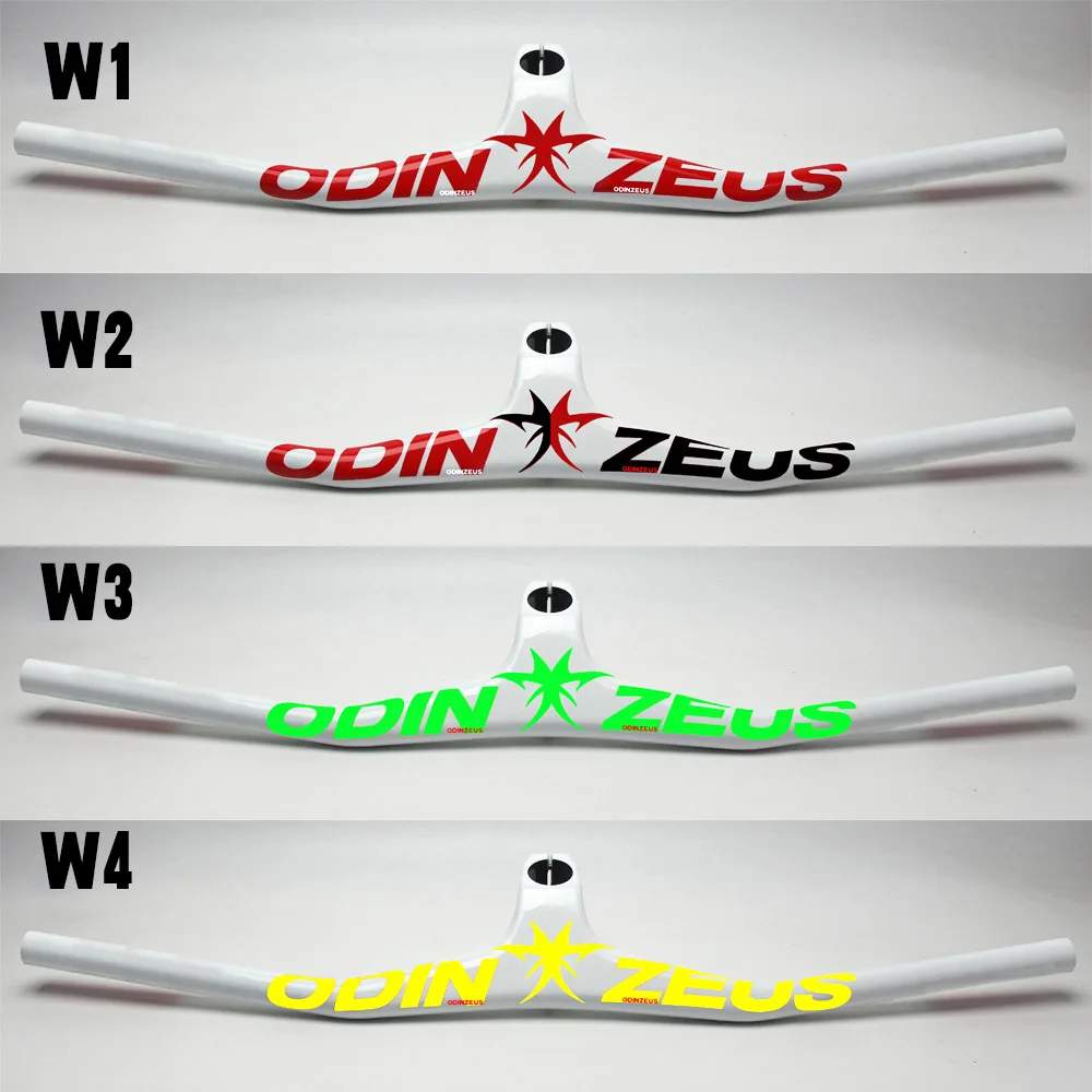 OZ-White Gloss Syn Custom Champion MTB велосипедный стояк-17 градусов однообразный Интегрированный руль со стволом 3 к черный матовый углеродный MTB руль - Цвет: OZ-White Gloss