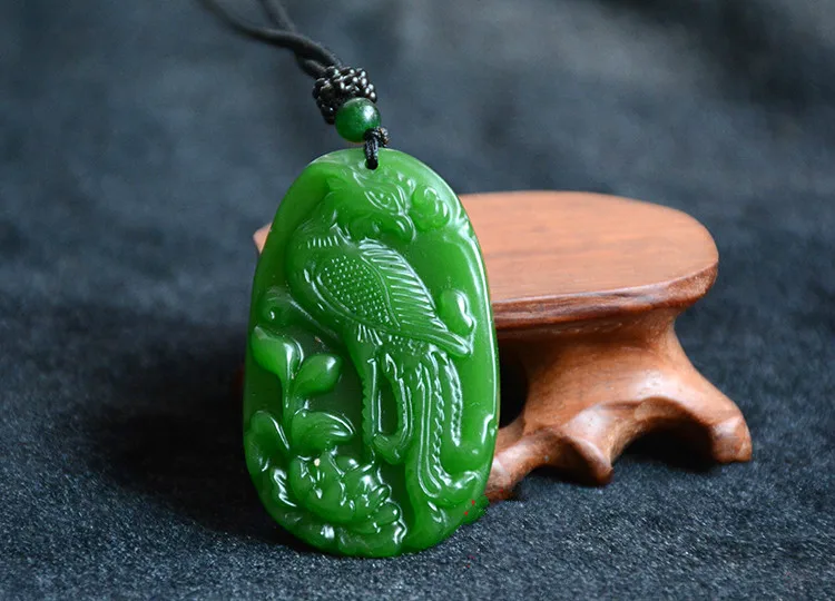 Натуральный китайский кулон из яшмы нефрита ручная резьба Феникс модные