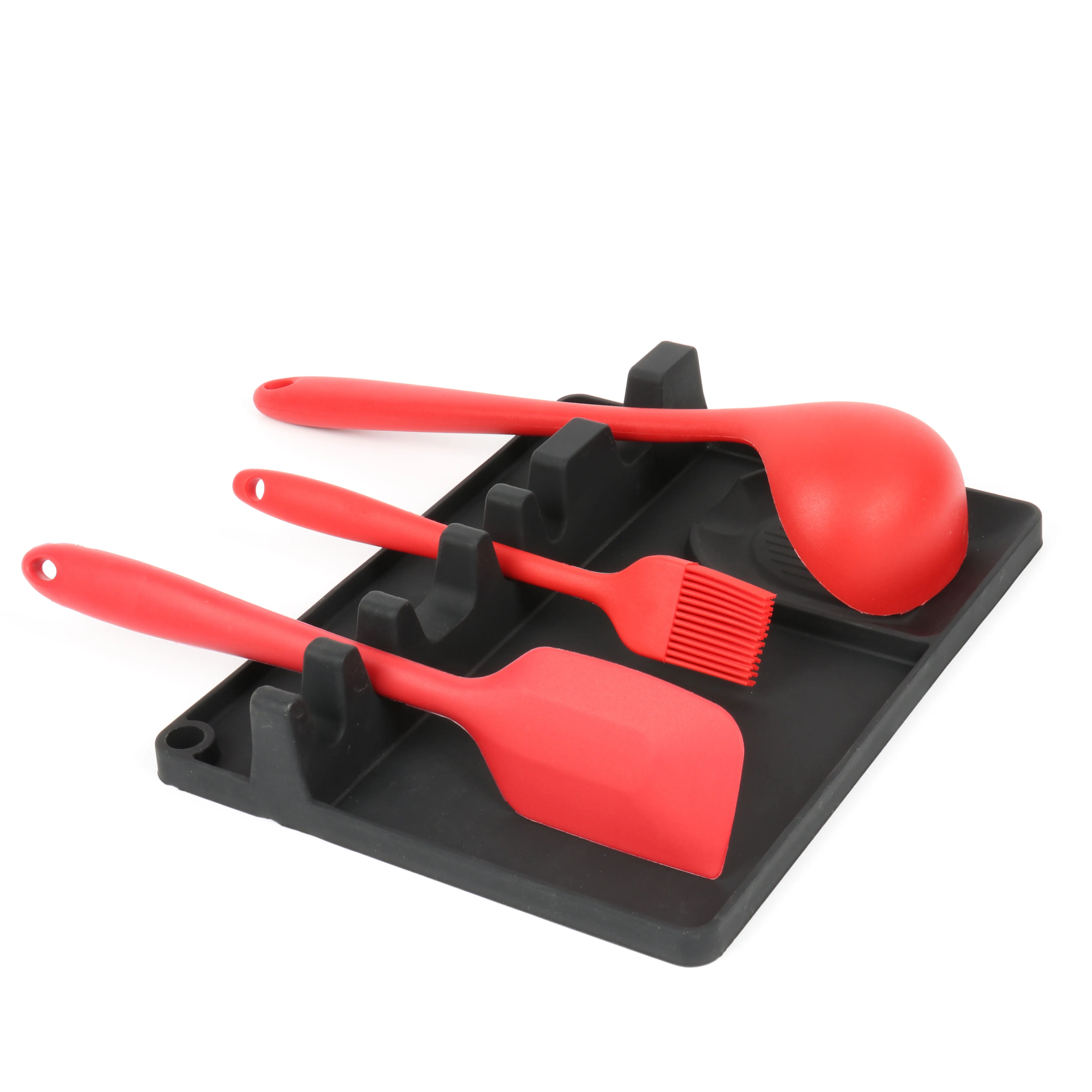 

Silicone Spoon Rest 2 in 1 Larger Size Kitchen Spoon Holders Multifunctional Soup Rack Cooking Tools Heat Resistant Storage