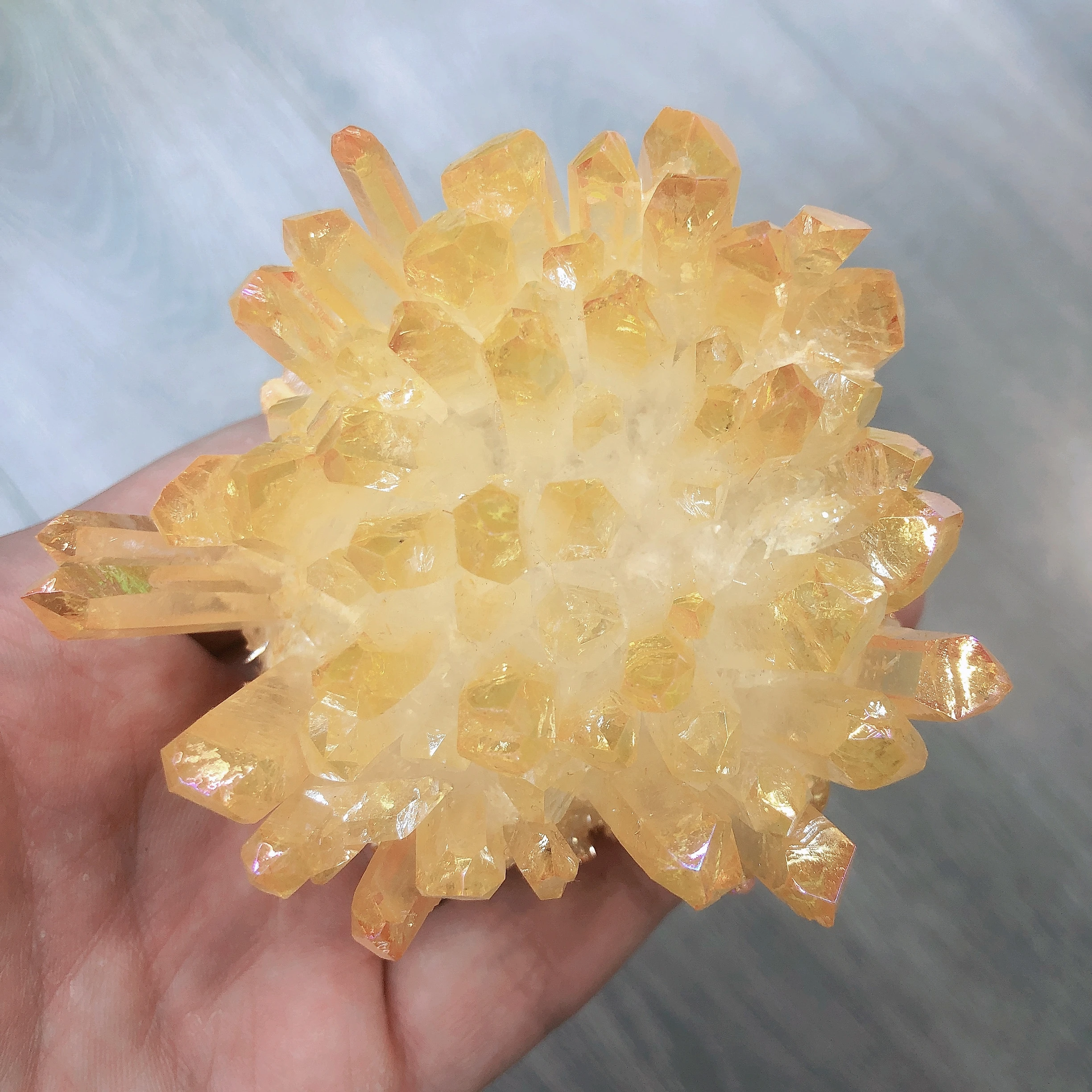 

Plated natural quartz crystal cluster energy free form reiki stone living room home office accessories aquarium decorative gems