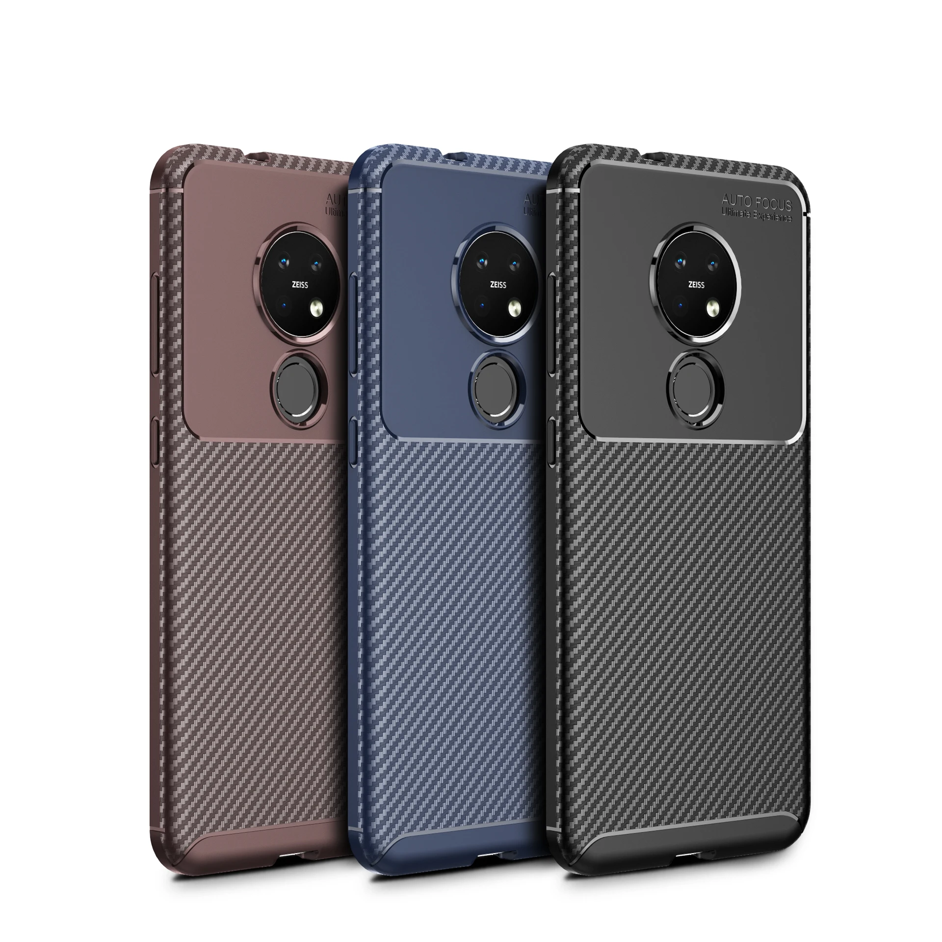

For NOKIA 7.2 6.2 2.1 2.2 2.3 Carbon Fiber Case Soft TPU Silicone Shockproof Cases for Nokia 3.1 5.1 6.1 7.1Plus X5 X6 X7 X71 C1