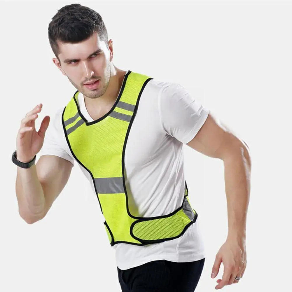 

New Reflective Vest High Visibility Breathable Reflective Safety Vest Fluorescent Mesh Vest Suitable For Night Running Cycl I0e2