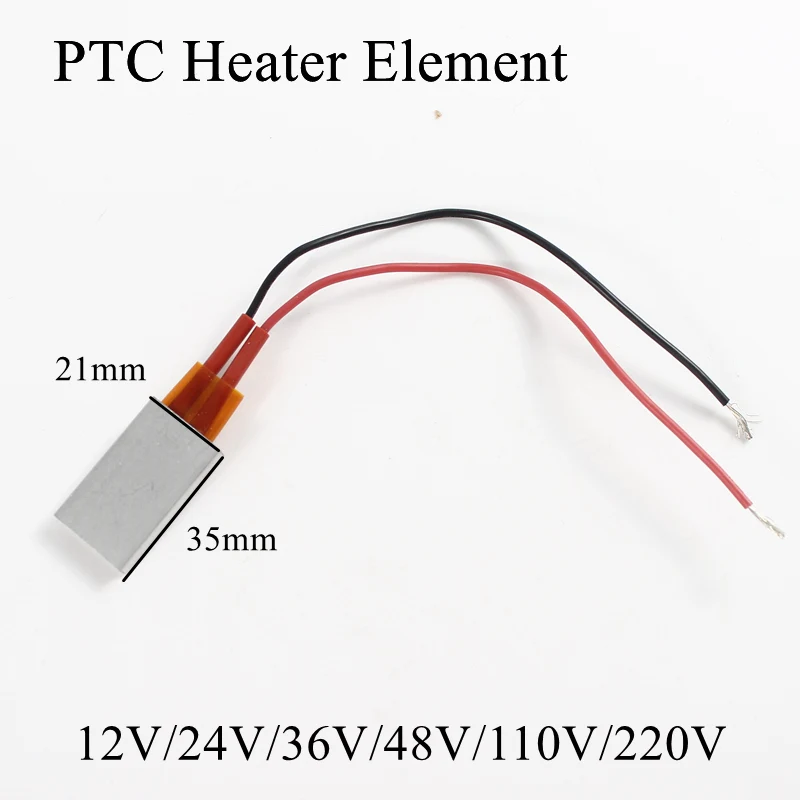 Нагревательный элемент PTC 35x21 мм 12 В 220 постоянный термостат изолированный