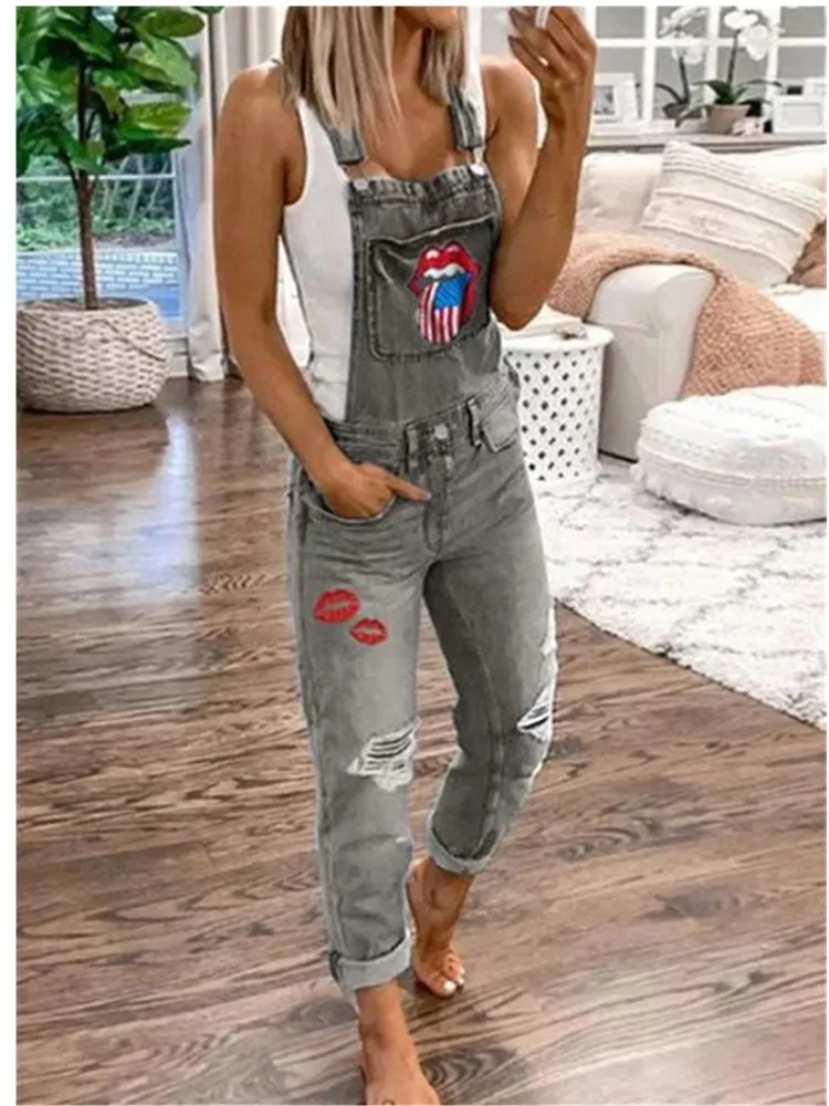 Женские комбинезоны с цветочным принтом длинные брюки со средней талией