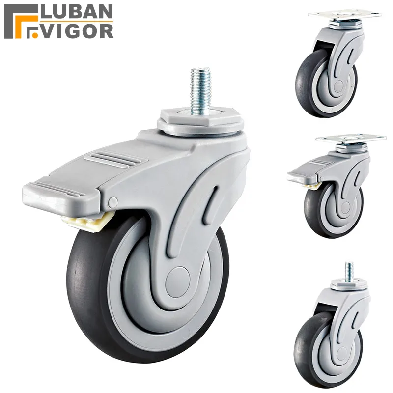 Бесшумное универсальное пластиковое колесо TPR Больничная кровать медицинская