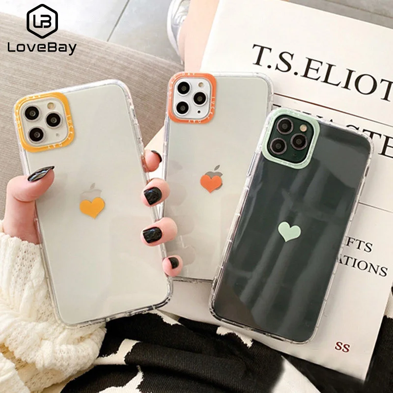 Lovebay прозрачные милые чехлы для телефонов с сердечками iPhone 11 Pro XS Max X XR 7 8 Plus
