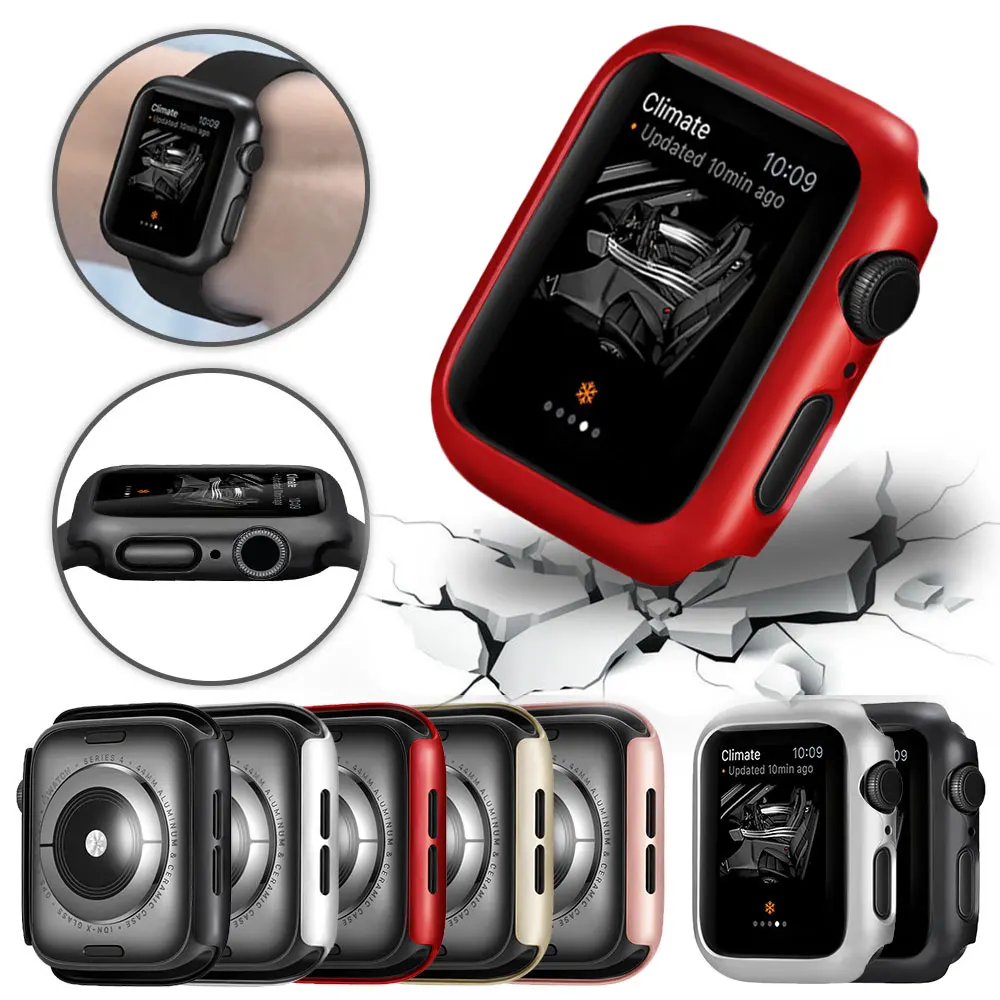 PC защитный чехол для Apple Watch Series 5 4 3 2 38 мм 42 мм 40 мм 44 мм Защита бампера для iWatch 4 3 крышка рамы