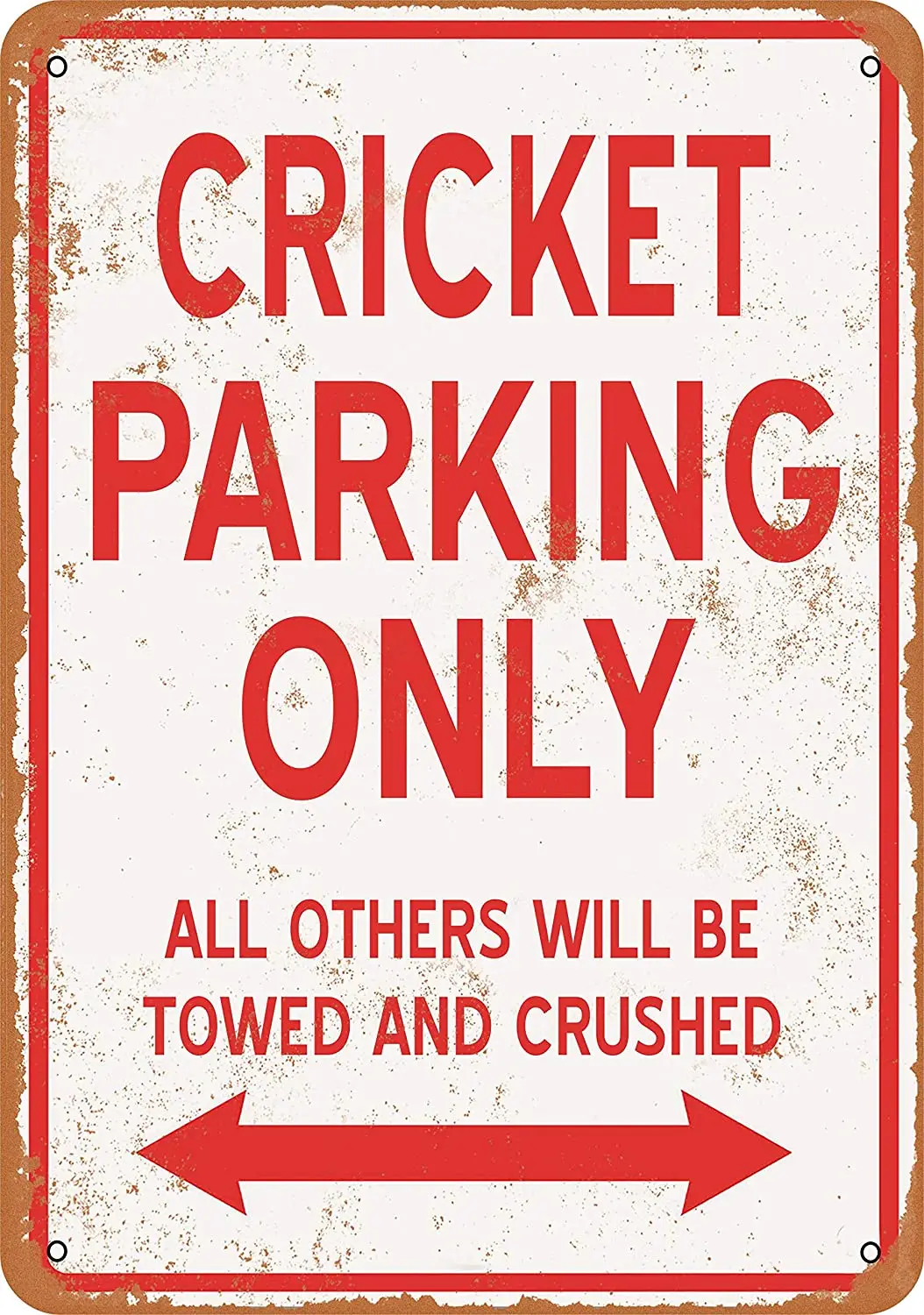 

WallColor 8*12 Metal Sign Cricket Parking ONLY Vintage Look