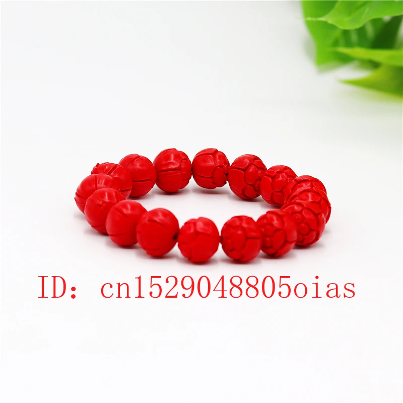 15 мм бусины Лотос эластичный браслет китайский натуральный красный Органическая