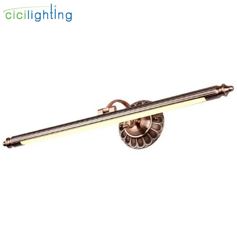 Современный L50cm 70 см 90 см красный Бронзовый светодиодный зеркальный светильник винтажный настенный светильник для ванной длинные настенные бра лампе деко Винтажный Туалетный светильник
