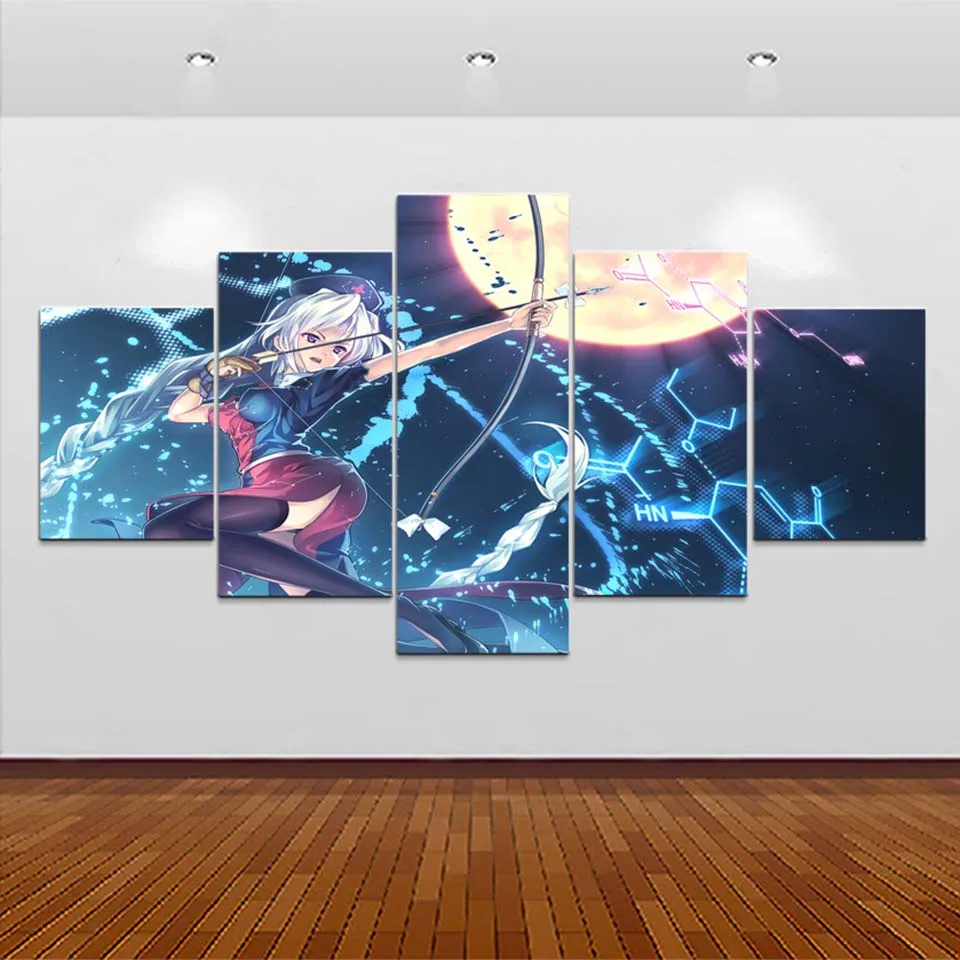

Wall Art Canvas Prints Painting 5 Pieces Anime Touhou Eirin Yagokoro Pictures Home Decoration Poster Living Room Modular Framed