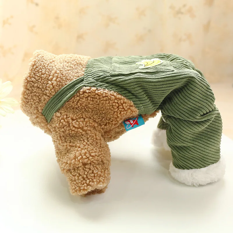 Зимняя одежда с принтом в виде собак банан комбинезоны домашних животных