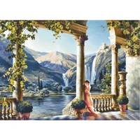 gold collection counted cross stitch kit greek idyll greece scenery landscape beauty naked girl mountain and lake grape