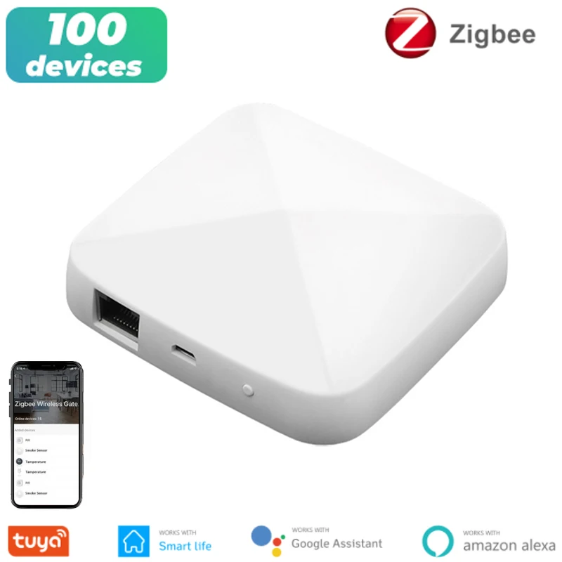 

Tuya Zigbee Smart Gateway Hub Smart Home Bridge Smart Life APP Wired Remote Control Works With Alexa Google Home Smart Home