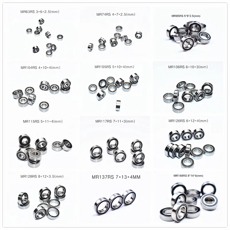 Miniature Series multiple 50pieces bearings MR-63-74-85-93-95-105-106-115-117-126-128-137-148 Meatal Sealing free shipping