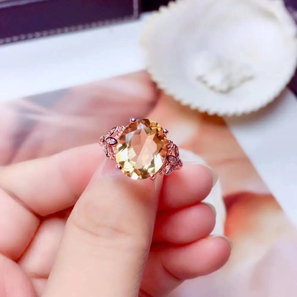 Женское кольцо с фиолетовым аметистом/желтым цитрином ювелирное изделие из