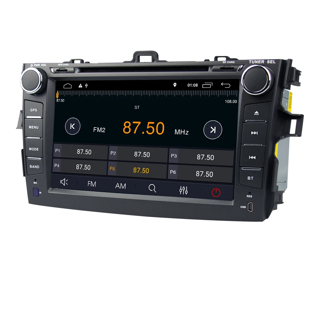 Eunavi Штатная магнитола For Тойота Королла 2Din Toyota Corolla 2006 2013 Android 10 до 8 ЯДЕР 4 + 64ГБ 2DIN
