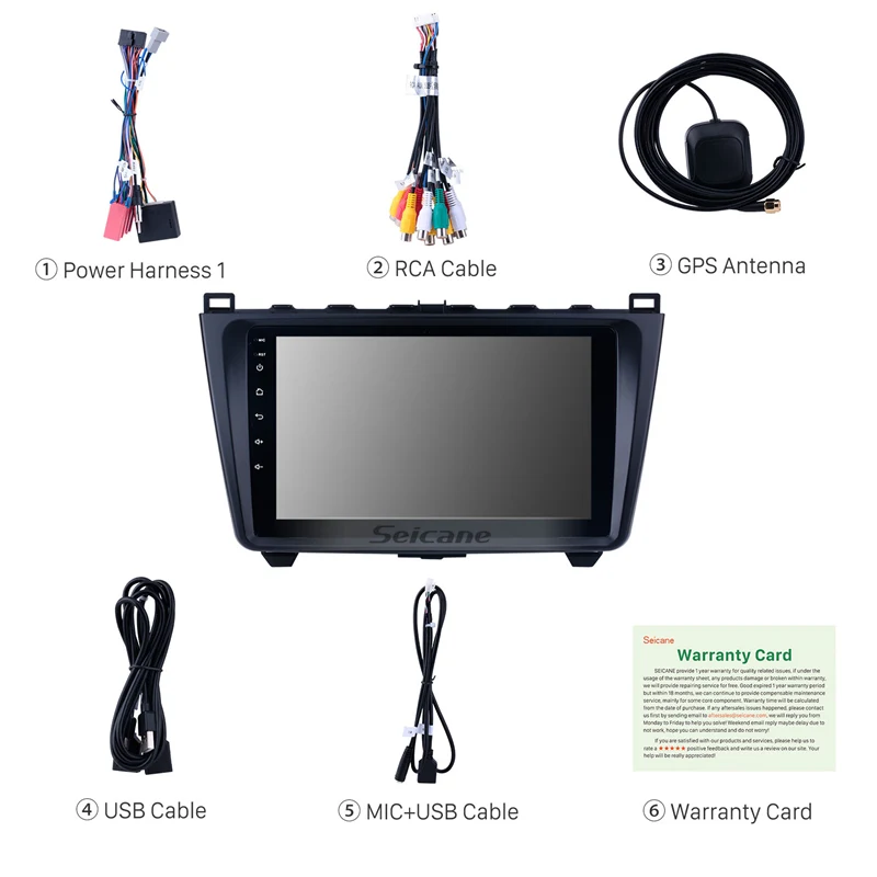 Автомагнитола Seicane 4 гб озу Android 10 0 8 ядер 9 дюймов пзу 64 GPS для Mazda 6 Ruiyi 2008 2015 с Carplay