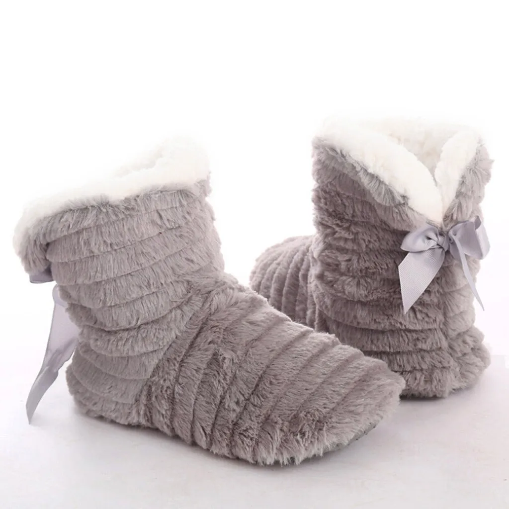 Теплая зимняя плюшевая прогулочная обувь для женщин теплая Домашняя удобная с