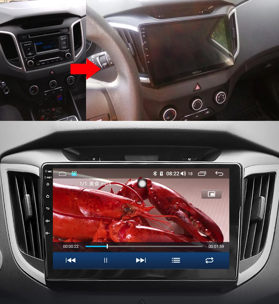 Idoing 10," Автомобильный Android 8,1 Радио мультимедийный плеер для Hyundai Creta IX25 ix25 4G+ 64G Восьмиядерный GPS навигация no 2din dvd