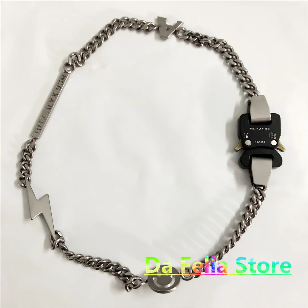 

Новое ожерелье ALYX с черной пряжкой для мужчин и женщин ожерелье с цепочкой Alyx Hero 1017 9 см молния уличные аксессуары Colorfast