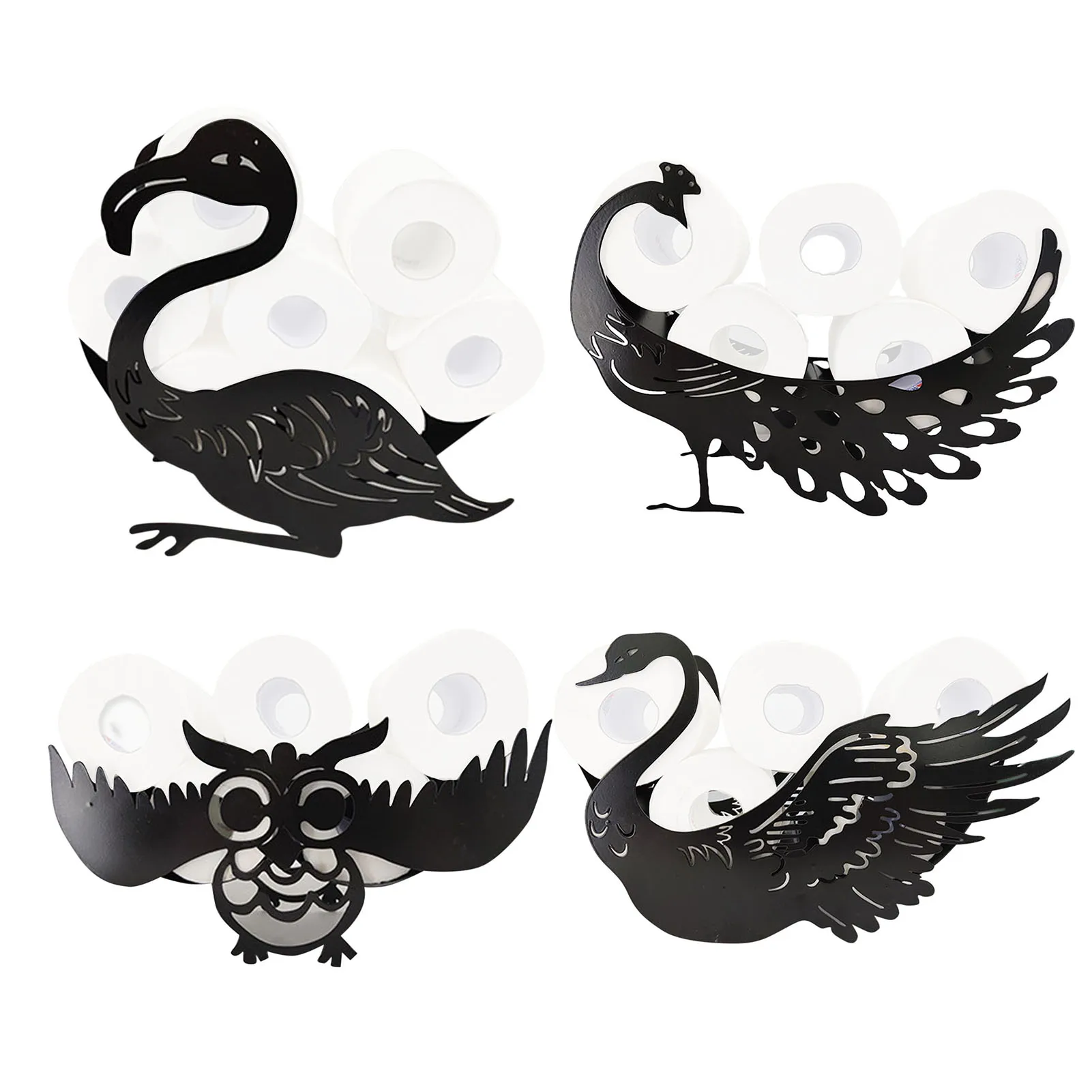 

Swan Shape Toilet Paper Roll Holder Bathroom Accessories Tissue Storage Stand Rack Cast Iron Roll Storage Kitchen Holder