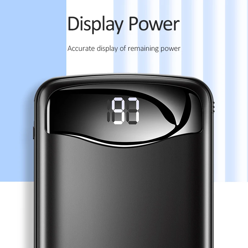 USAMS 10000 мАч Внешний аккумулятор светодиодный дисплей внешний портативное